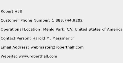 Robert Half Phone Number Customer Service