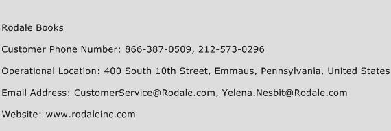 Rodale Books Phone Number Customer Service