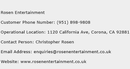 Rosen Entertainment Phone Number Customer Service
