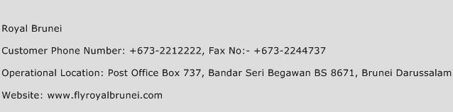 Royal Brunei Phone Number Customer Service