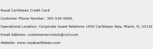 Royal Caribbean Credit Card Phone Number Customer Service