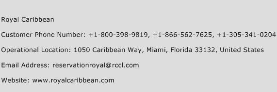 royal caribbean cruise ship phone number