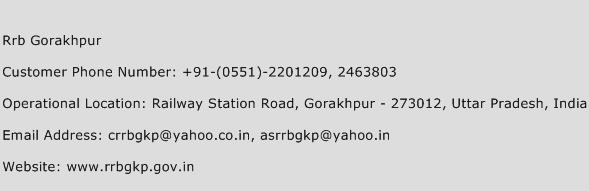 Rrb Gorakhpur Phone Number Customer Service
