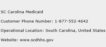 SC Carolina Medicaid Phone Number Customer Service