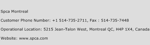 SPCA Montreal Phone Number Customer Service