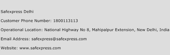 Safexpress Delhi Phone Number Customer Service