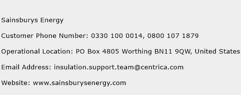 Sainsburys Energy Phone Number Customer Service