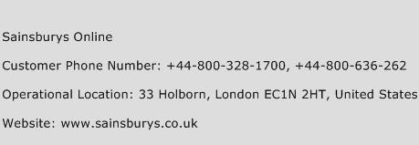 Sainsburys Online Phone Number Customer Service