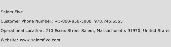 Salem Five Phone Number Customer Service