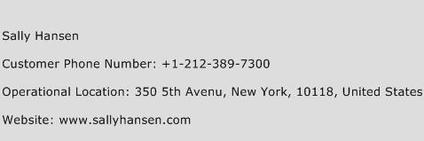 Sally Hansen Phone Number Customer Service