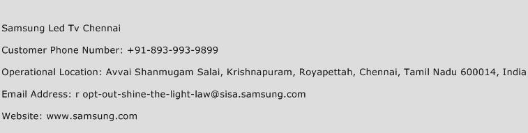 Samsung Led Tv Chennai Phone Number Customer Service