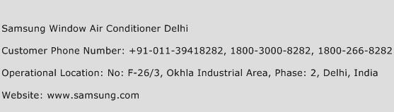 Samsung Window Air Conditioner Delhi Phone Number Customer Service
