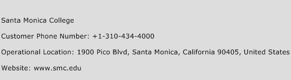 Santa Monica College Phone Number Customer Service