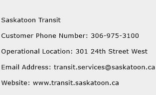 Saskatoon Transit Phone Number Customer Service