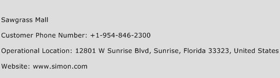 Sawgrass Mall Phone Number Customer Service
