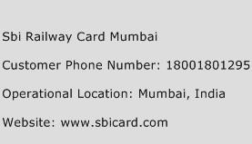 Sbi Railway Card Mumbai Phone Number Customer Service