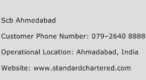 Scb Ahmedabad Phone Number Customer Service