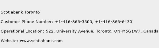 Scotiabank Toronto Phone Number Customer Service