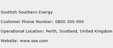 Scottish Southern Energy Phone Number Customer Service