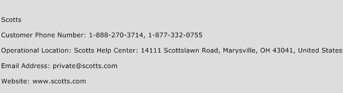 Scotts Phone Number Customer Service