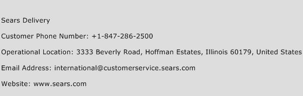 Sears Delivery Phone Number Customer Service