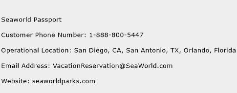 Seaworld Passport Phone Number Customer Service