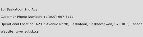 Sgi Saskatoon 2nd Ave Phone Number Customer Service
