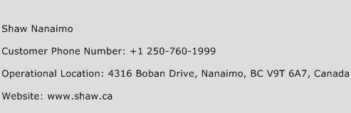 Shaw Nanaimo Phone Number Customer Service