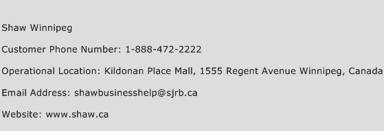 Shaw Winnipeg Phone Number Customer Service