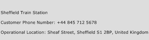 Sheffield Train Station Phone Number Customer Service