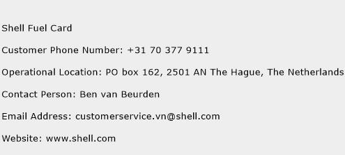 Shell Fuel Card Phone Number Customer Service
