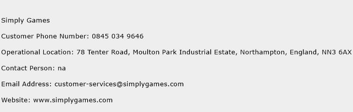 Simply Games Phone Number Customer Service