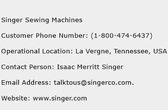 Singer Sewing Machines Phone Number Customer Service