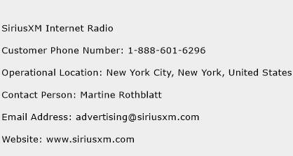 SiriusXM Internet Radio Phone Number Customer Service