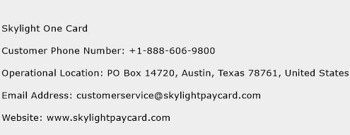 Skylight One Card Phone Number Customer Service