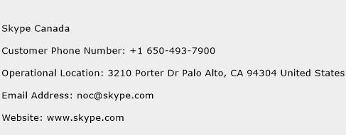 Skype Canada Phone Number Customer Service