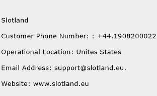 Slotland Phone Number Customer Service