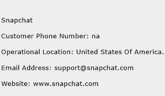 Snapchat Customer Service Phone Number | Contact Number | Toll Free Number | Contact Address