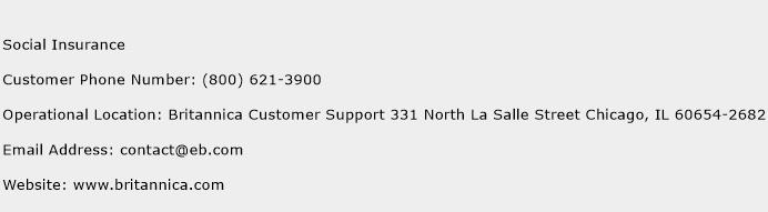 Social Insurance Phone Number Customer Service