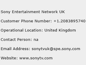 Sony Entertainment Network UK Phone Number Customer Service