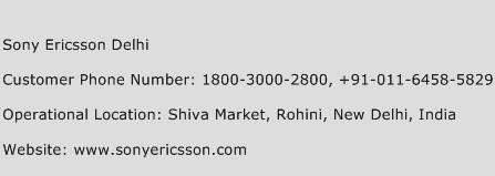 Sony Ericsson Delhi Phone Number Customer Service