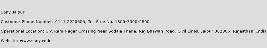 Sony Jaipur Phone Number Customer Service