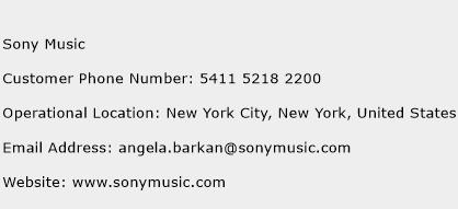 Sony Music Phone Number Customer Service