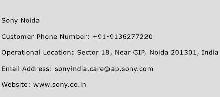 Sony Noida Phone Number Customer Service