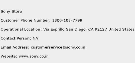 Sony Store Phone Number Customer Service