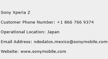 Sony Xperia Z Phone Number Customer Service