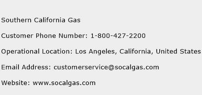 Southern California Gas Phone Number Customer Service
