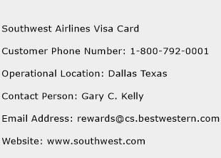 Southwest Airlines Visa Card Number | Southwest Airlines Visa Card Customer Service Phone Number ...