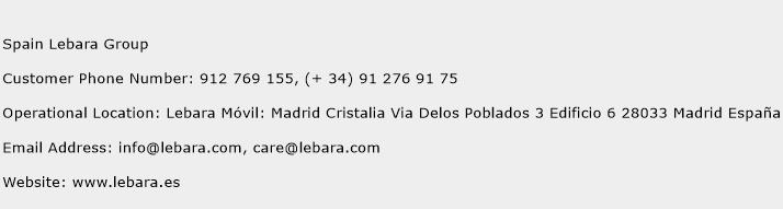 Spain Lebara Group Phone Number Customer Service