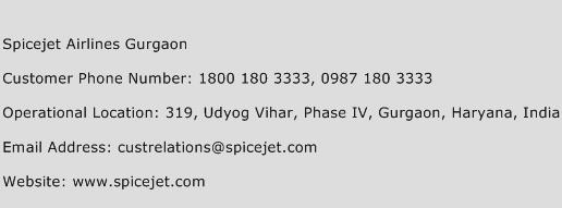 Spicejet Airlines Gurgaon Phone Number Customer Service